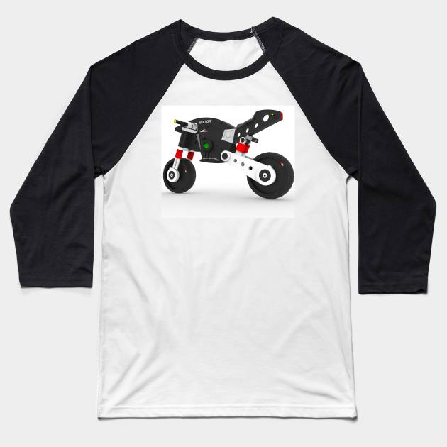 Motorcycle Vector Baseball T-Shirt by Rizaldiuk